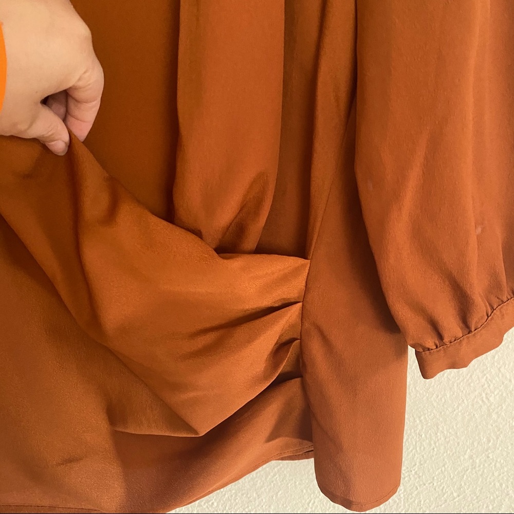 Rust Wrap Blouse - Picture 2 of 5